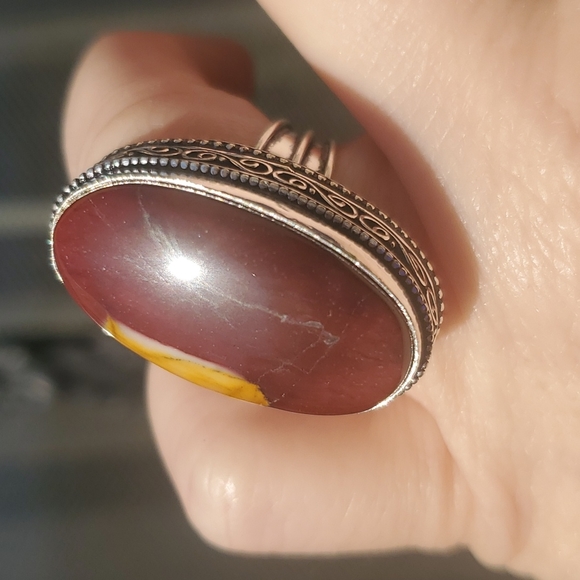 New Mookaite Jasper 925 Silver Statement Ring. - Picture 8 of 16